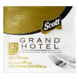 Guardanapo de Papel Coquetel  Folha Dupla Scott Grand Hotel 23,8cm x 21,8cm Pack com 9  Unidades 50 Folhas Cada