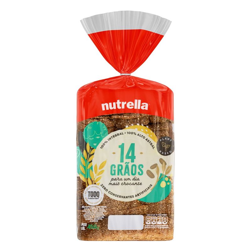 Pao-Integral-14-Graos-Nutrella-Pacote-450g