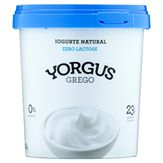 Iogurte Grego Natural Zero Lactose Yorgus Pote 500g