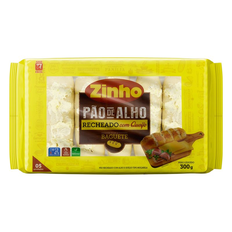 Pao-de-Alho-Baguete-Recheio-Queijo-Zinho-Pacote-300g