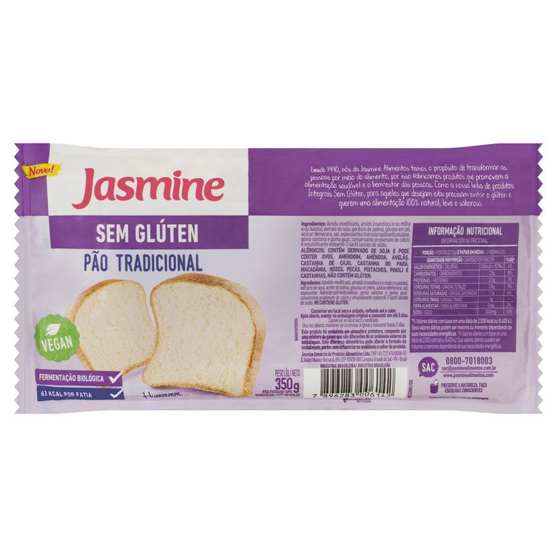 Pao-de-Sanduiche-Tradicional-sem-Gluten-Jasmine-Pacote-350g