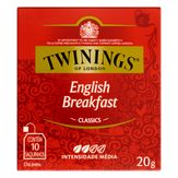 Chá Preto English Breakfast Twinings Caixa com 10 Unidades