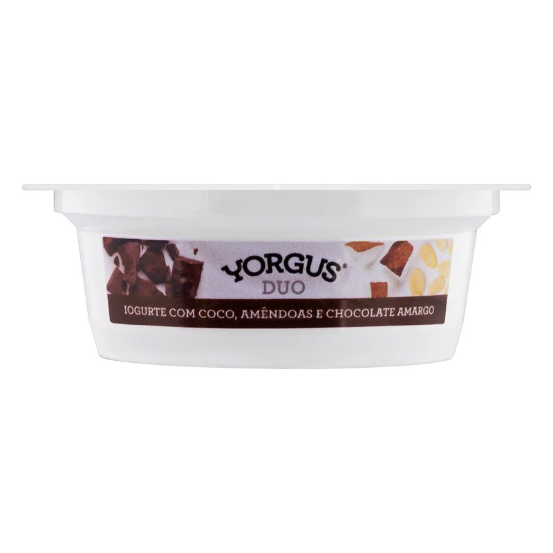 Iogurte-Integral-Coco-Amendoas-e-Chocolate-Amargo-Yorgus-Duo-115g