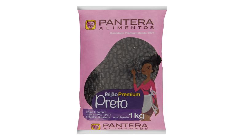 Feijão Preto Tipo 1 Pink Premium Pacote 1kg