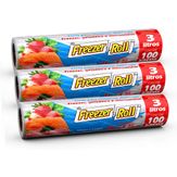Saco para Conservar Alimentos Freezer-Roll Pack com 3 litros com 3 Rolos com 100 Unidades Cada