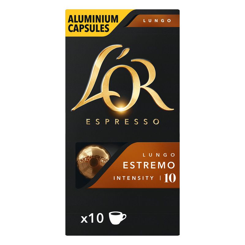 Cafe-em-Capsula-Torrado-e-Moido-Espresso-L-or-Lungo-Estremo-52g-com-10-Unidades
