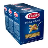 Macarrão de Sêmola Penne Rigate 73 Barilla Pack com 3 unidades 500g Cada