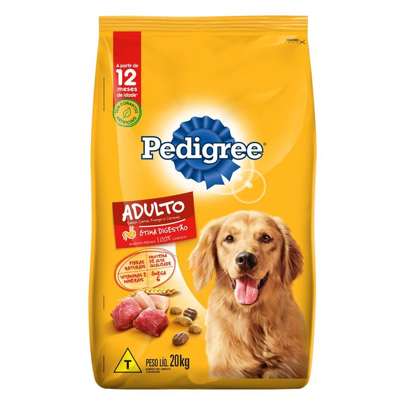 Alimento-para-Caes-Adultos-Carne-Frango-e-Cereais-Pedigree-20kg