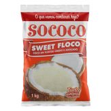 Coco Ralado Úmido Adoçado em Flocos Sococo Sweet Floco Pacote 1kg