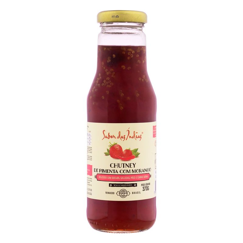 Molho-de-Pimenta-Chutney-com-Morango-Sabor-das-Indias-370g