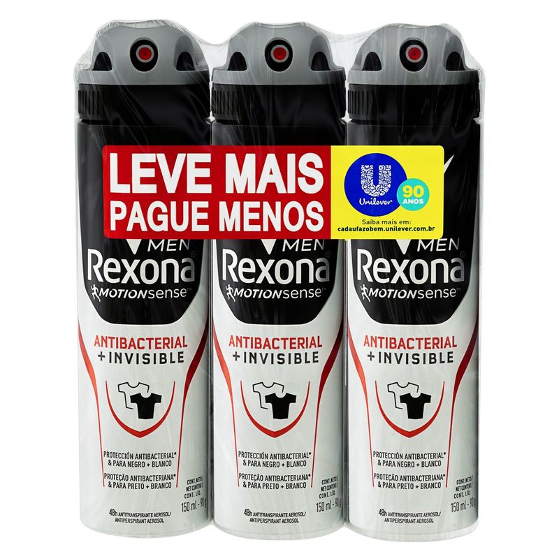 Pack-Antitranspirante-Aerossol-Antibacterial-e-Invisible-Rexona-Men-Motionsense-3-Unidades-150ml-Cada-Leve-Mais-Pague-Menos