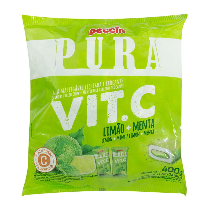 Bala-Pura-Vit.C-Limao---Menta-Peccin-400g