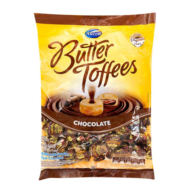 Bala Butter Toffees Chocolate Arcor Pacote 500g - Sam's Club