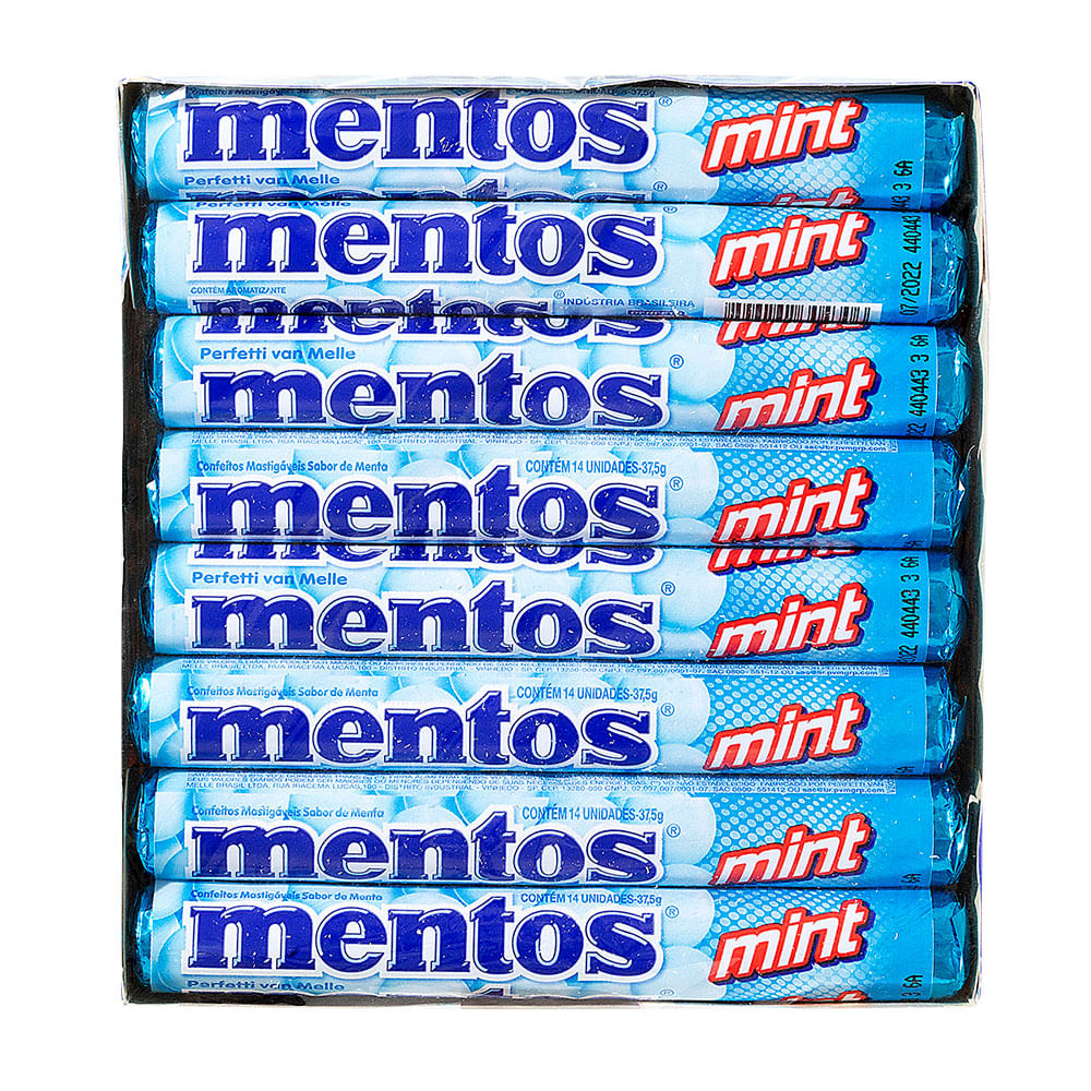 Bala Menta Mentos Pack com 16 Unidades