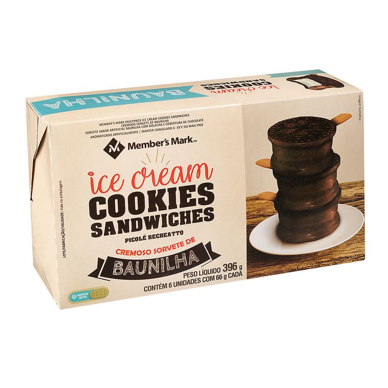 Sorvete-de-Baunilha-Cookies-Sandwiches-Member-s-Mark-Pack-com-6-Unidades-66g-Cada