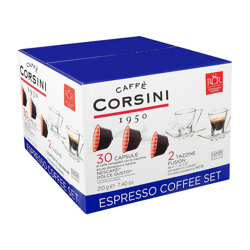 Espresso-Coffe-Set-Caffe-Corsini-com-30-Capsulas---2-Xicaras