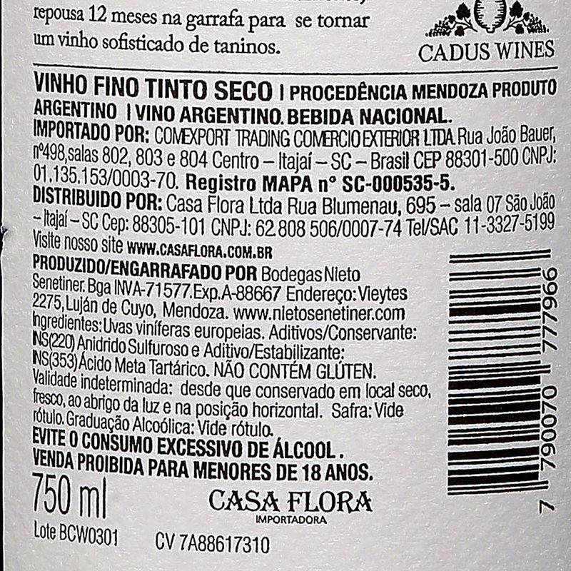 Vinho-Tinto-Cadus-Finca-Las-Torcazas-Malbee-2014-Agrelo-Garrafa-750ml