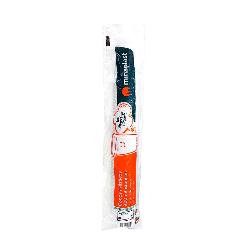 Copo-Descartavel-Branco-Minaplast-Pacote-100-Unidades-300ml-Cada