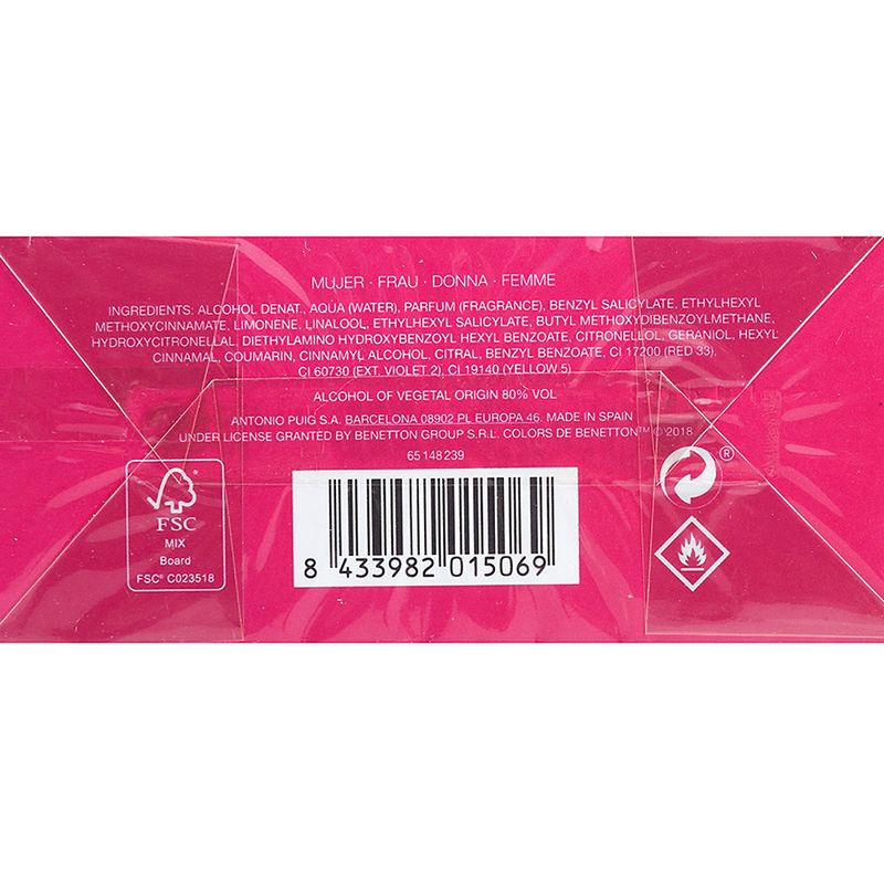 Eau-de-Toilette-Importado-Natural-Spray-Benetton-Colors-Woman-Pink-80ml