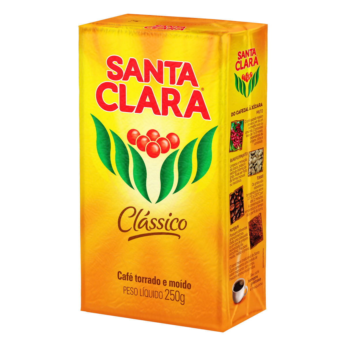 Café Torrado e Moído Clássico Santa Clara Pack com 2 Unidades 250g Cada