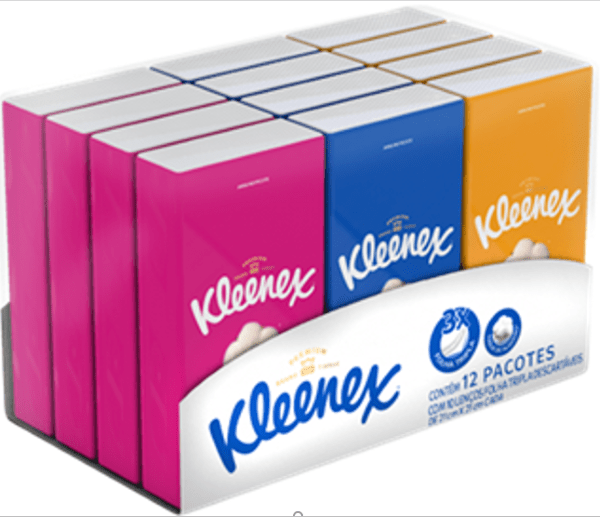 Lenco-de-Papel-Folha-Tripla-Descartavel-Kleenex-Pack-com-12-Unidades-