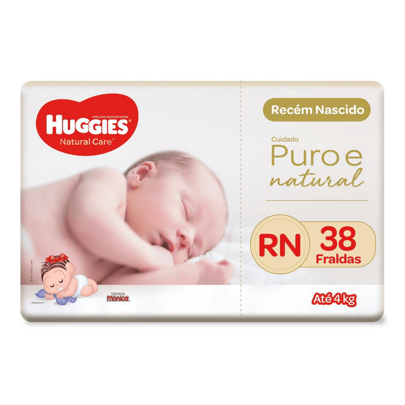 Fralda-Descartavel-RN-Natural-Care-Huggies-Pacote-com-38-Unidades