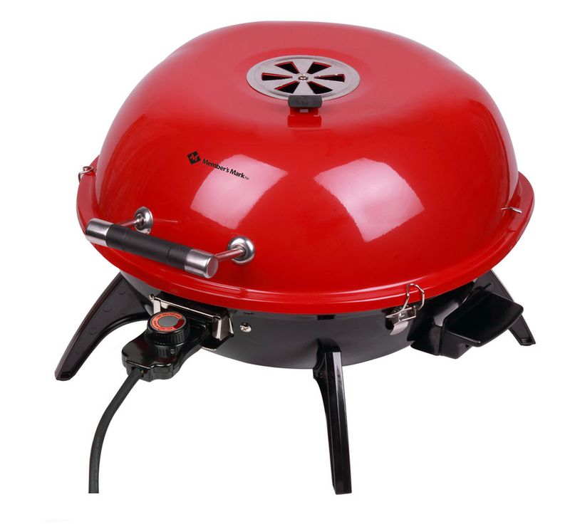 Churrasqueira-Eletrica-Redonda-Vermelha-Portatil-Grelha-38cm-110V-1600W-Member-s-Mark-1-Unidade