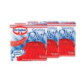 Gelatina de Morango Diet Dr. Oetker Caixa Pack com 3 Unidades 12g Cada
