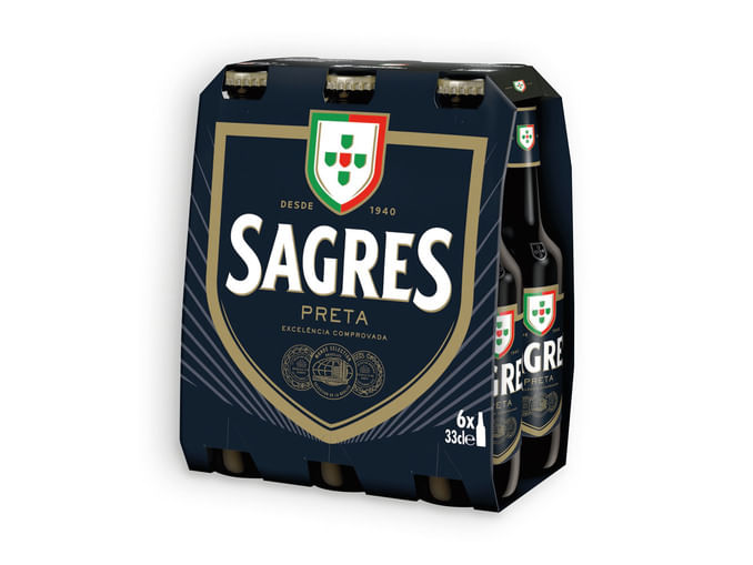 Cerveja Preta Mini SAGRES Pack 6 unidades emb.25cl, Compre no 360hyper