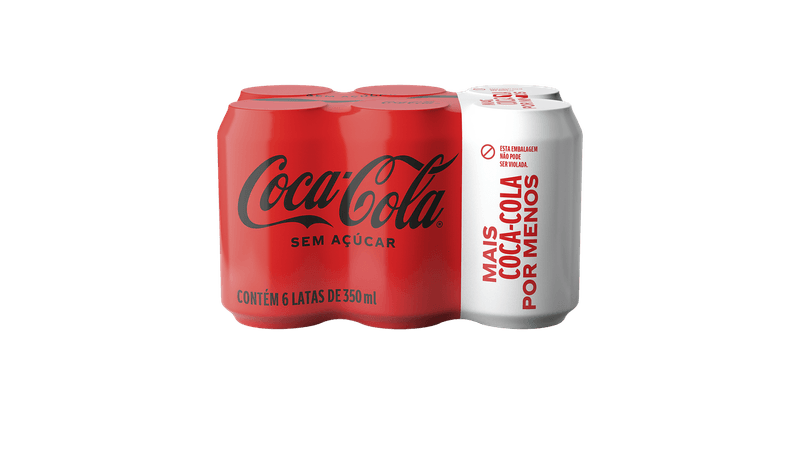 Refrigerante Coca-Cola Lata Pack c/ 6 Unid de 350ml Cada, Convencional
