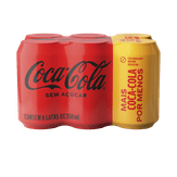 Pack Refrigerante Coca-Cola sem Açúcar Lata 6 Unidades de 350ml Cada Leve Mais Pague Menos
