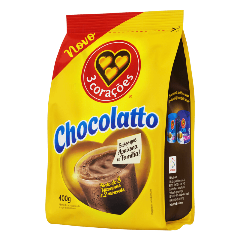 Achocolatado-em-Po-Chocolatto-3-Coracoes-Pacote-400g-Novo
