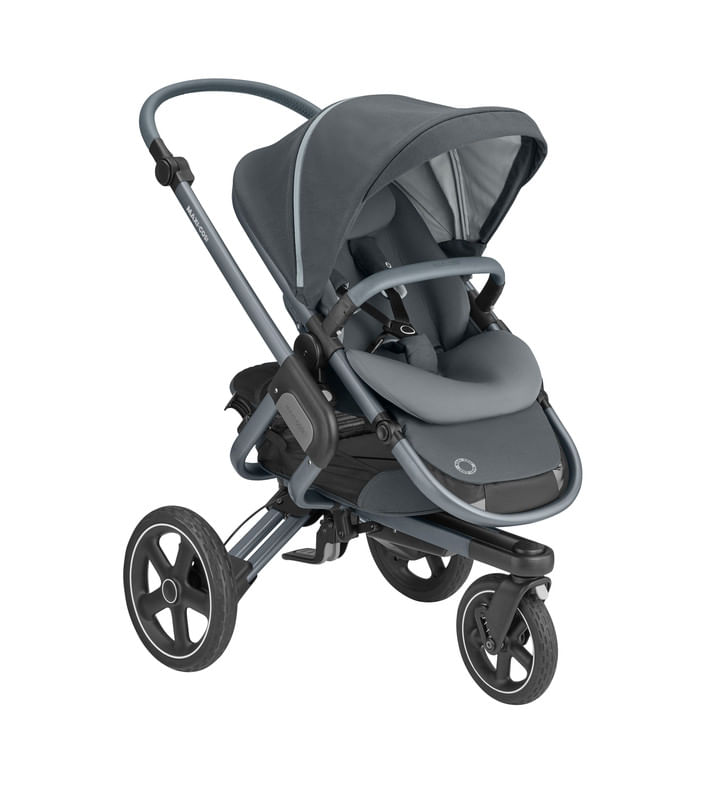 Carrinho-de-Bebe-para-Passeio-Dobravel-com-3-Rodas-Cinza-Dorel