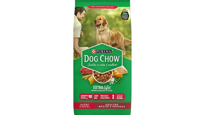 Ração Para Cães Adultos Raças Médias E grandes Dog Chow Pacote 20kg