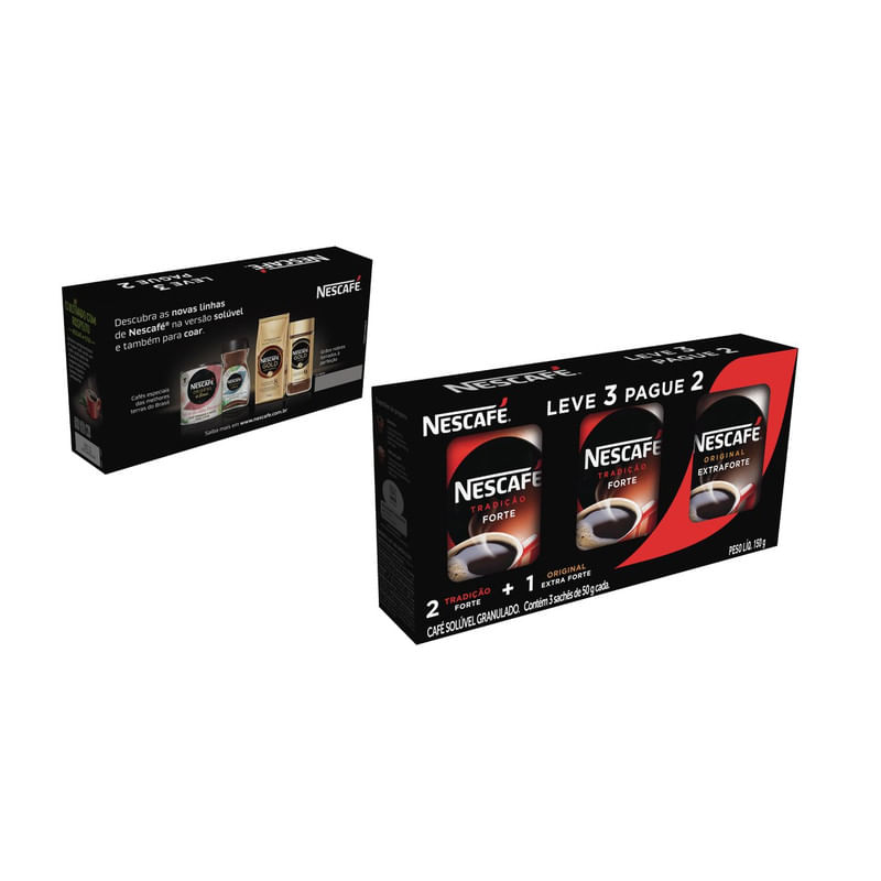 Cafe-Soluvel-Granulado-Tradicao-Forte-Nescafe-Sache-2-Unidades-50g-Cada---Original-Extraforte-Nescafe-Sache-1-Unidade-50g-Cada-Leve-3-Pague-2