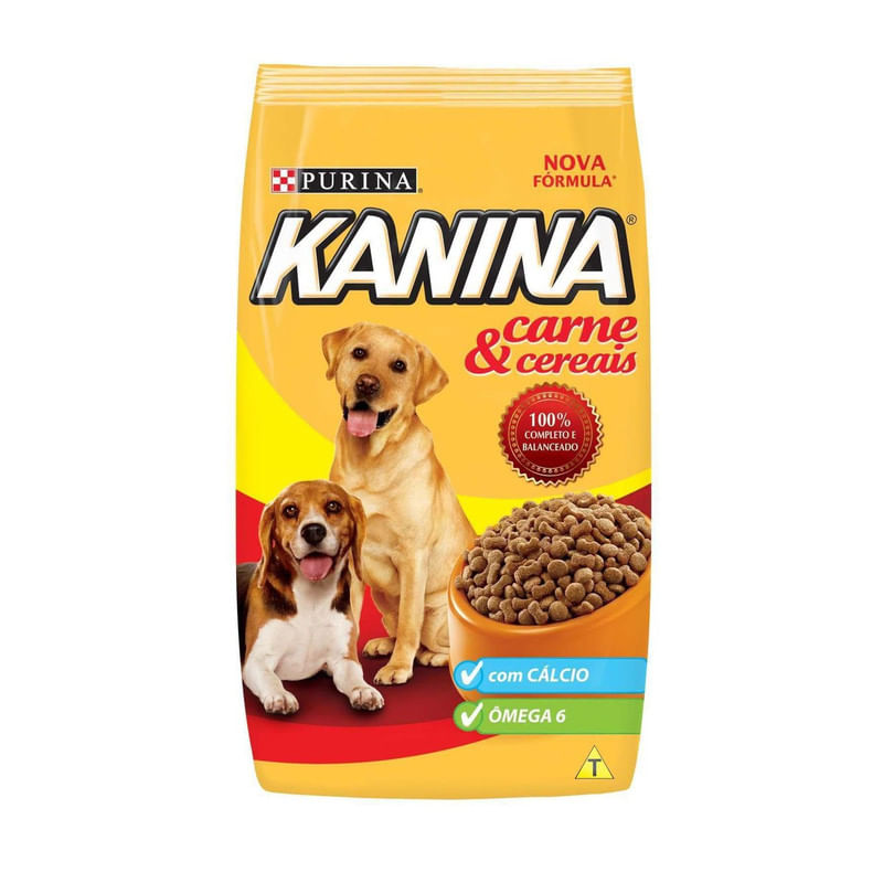 Racao-Kanina-para-Caes-Adultos-Sabor-Carne-e-Cereais-Pacote-15kg
