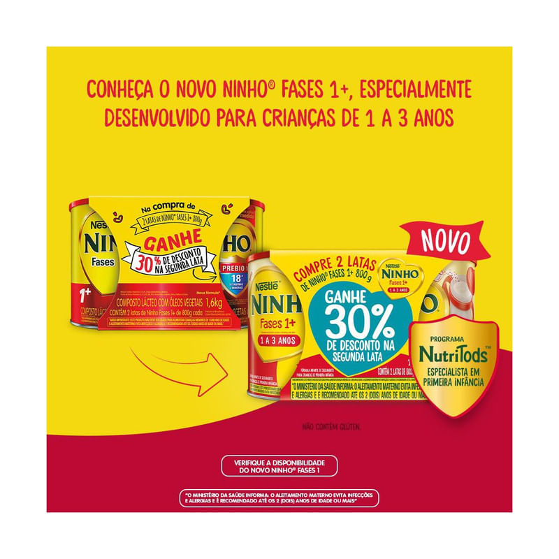Pack-Formula-Infantil-em-Po-Nestle-Ninho-Fases-1--Lata-2-Unidades-800g-Cada-30--de-Desconto-na-Segunda-Lata