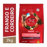 Ração Para Cães Adultos Raças Pequenas Frango E Cordeiro One Pacote 2kg