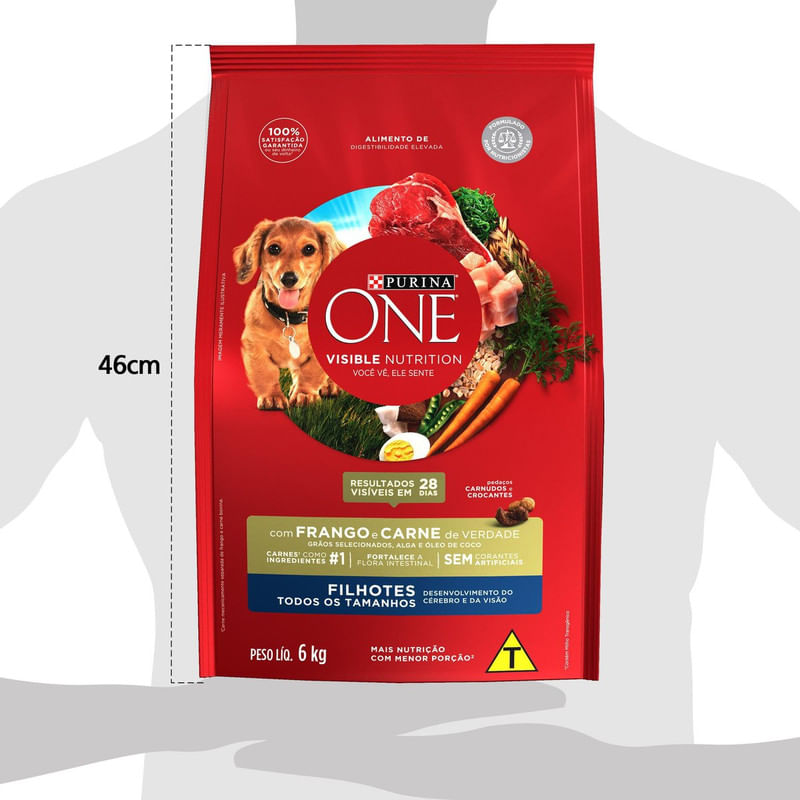 Alimento-para-Caes-Filhotes-Todos-os-Tamanhos-One-Visible-Nutrition-Purina-Pacote-6kg