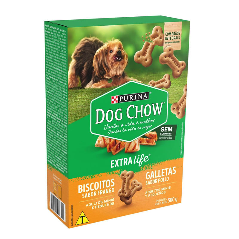Biscoito para Cães Adultos Frango Purina Dog Chow Caixa 500g