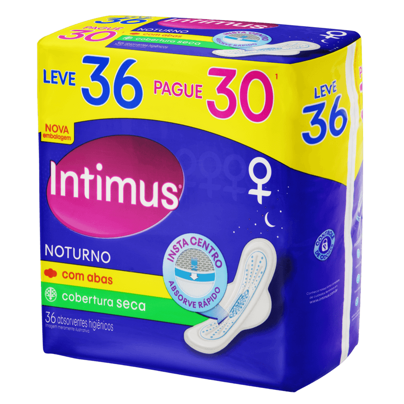 Absorvente-com-Abas-Seca-Intimus-Noturno-Pacote-Leve-36-Pague-30-Unidades