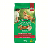 Alimento para Cães Adultos Médios e Grandes Carne, Frango e Arroz Purina Dog Chow Extra Life Pacote 3kg