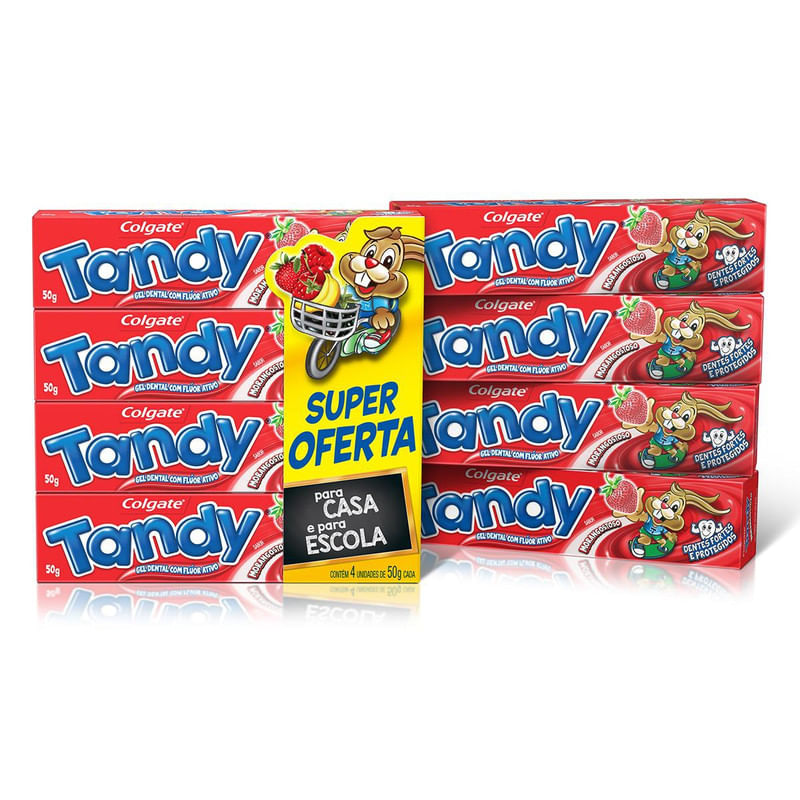 Gel-Dental-Infantil-Tutti-Frutti-Tandy-Colgate-Caixa-Pack-com-4-Unidades-50g-Cada