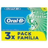 Creme Dental Extra Fresh Oral-B Pack com 3 Unidades 70g Cada