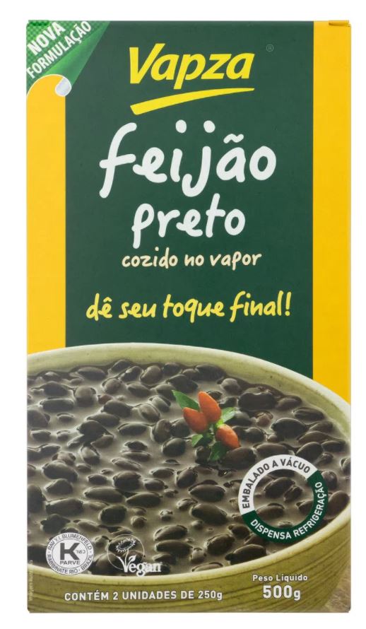 Feijão Carioca Orgânico Cozido no Vapor VAPZA Caixa 250g