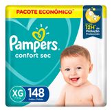 Fralda Descartável Infantil Confort Sec XG Pampers Pacote com 148 Unidades Pacote Econômico