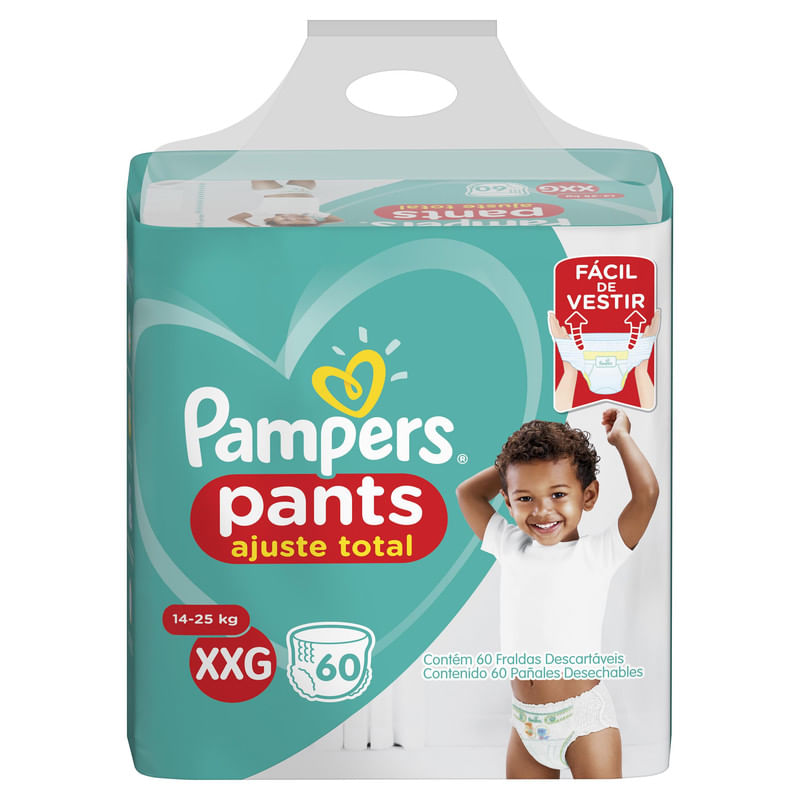 Fralda-Descartavel-Infantil-Pants-Ajuste-Total-XXG-Pampers-Pacote-com-60-Unidades