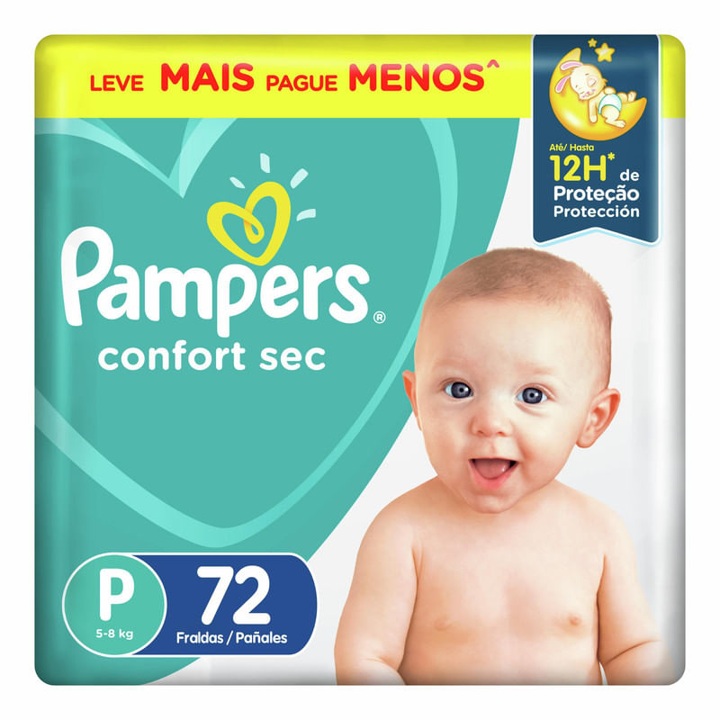 Fralda-Descartavel-Infantil-Confortsec-P-Pampers-Pacote-72-Unidades-Leve-Mais-Pague-Menos