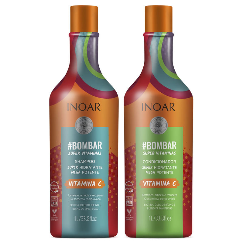 Kit-Shampoo-e-Condicionador-Bomba-Super-Vitaminas-Vitamina-C-Inoar-2-Unidades-de-1l-Cada