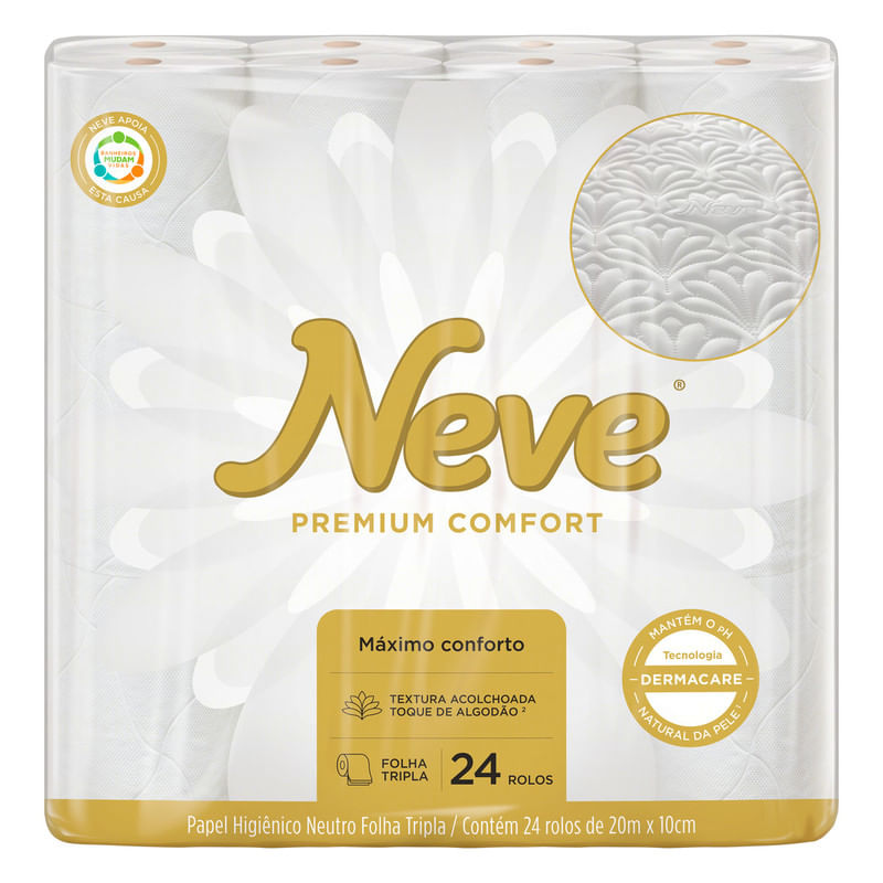 Papel-Higienico-Folha-Tripla-Premium-Confort-Neve-Pacote-24-Unidades